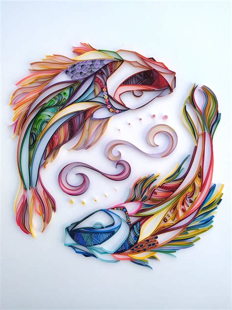 Koi Paper Quilling Fish Wall Hanginghomeandlivingt Able Etsy Paper