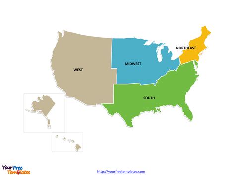 Us Region Map Template