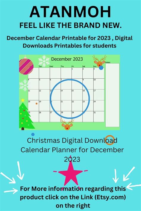 December 2023 Calendar Christmas Printable Calendar For Students