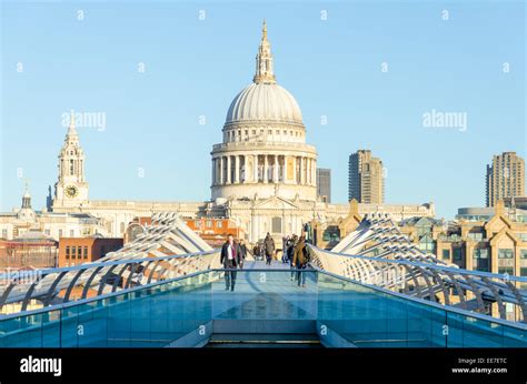 View Of St Pauls Cathedral From The South Bank Side Of Millenium