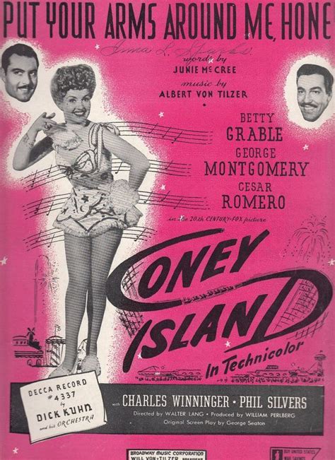 Put Your Arms Around Me Honey 1937 Sheet Music Coney Island Betty Grable George Montgomery