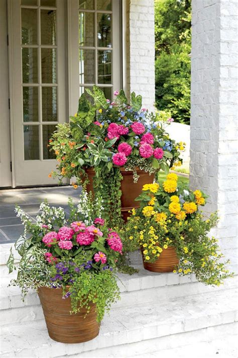 10 Cozy Flower Planter Ideas For Front Porch 2 Container Garden