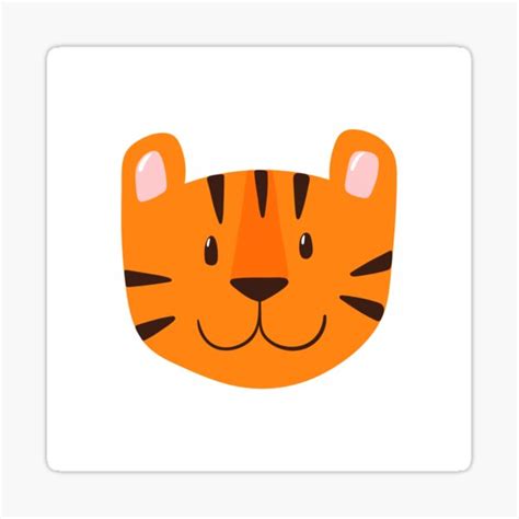 Cute Orange Tiger Face Sticker For Sale By Kseniakhmel Redbubble