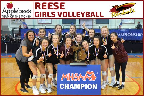 team of the month reese girls volleyball michigan high school athletic association