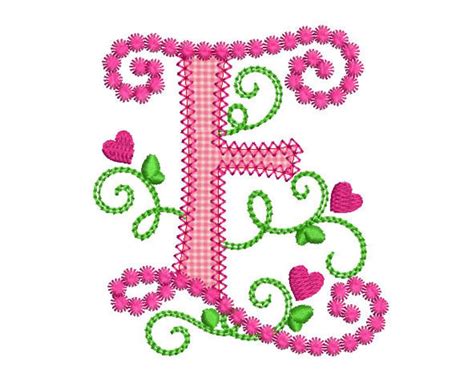 Cute Letter E Alphabet For Lil Princess Hearts Applique Etsy Unique