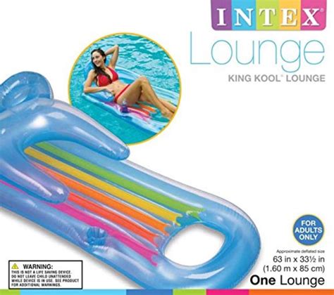 Inflatable Lounge Floating King Kool Swimming Pool Lounger Intex