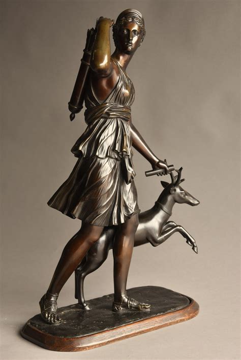 Has been taken to the louvre in 1602. French Mid 19th Century Bronze Figure 'diana Of Versailles ...
