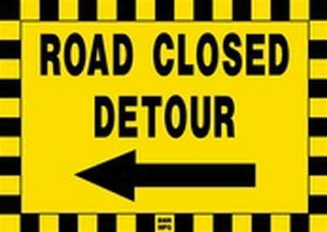 Buy Tcs27 Road Closed Detour Left Arrow Sign Traffic Signs