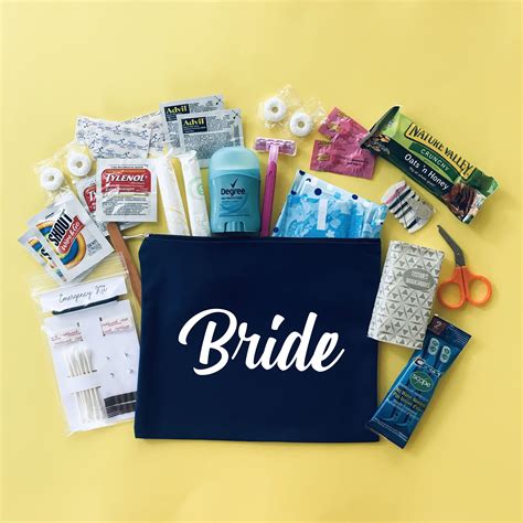 Custom Navy Bridal Emergency Kit Medium Bride Survival Kit Wedding Emergency Kit Bridal