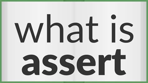 Assert Meaning Of Assert Youtube