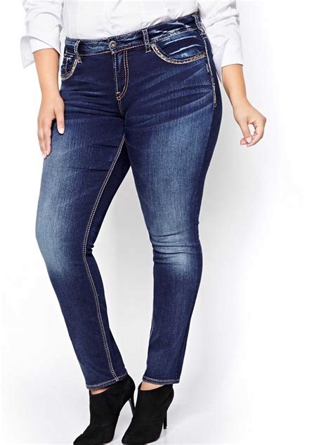 Silver Suki Mid Rise Skinny Jeans Addition Elle