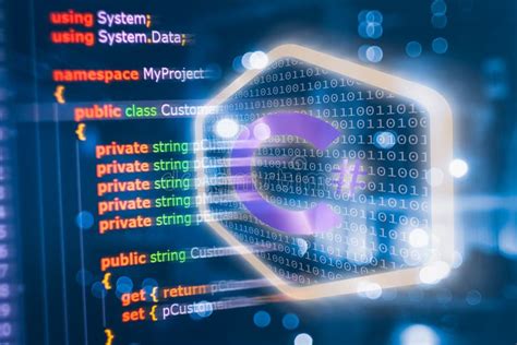 C Sharp Programming Language Source Code Example On Monitor Stock