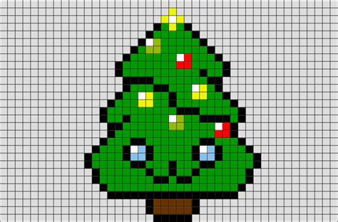 Cute Christmas Tree Pixel Art Brik