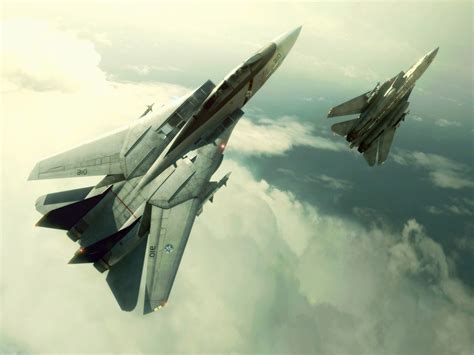 Grumman F 14 Tomcat Clouds Video Games Ace Combat