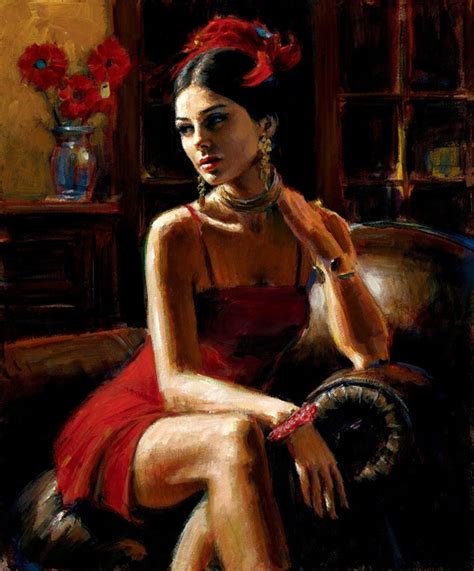Linda In Red Painting Fabian Perez Art