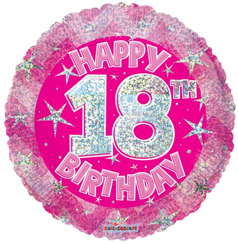 Buy 18 Holographic Pink Happy 18th Birthday Balloons For Only 08 Usd