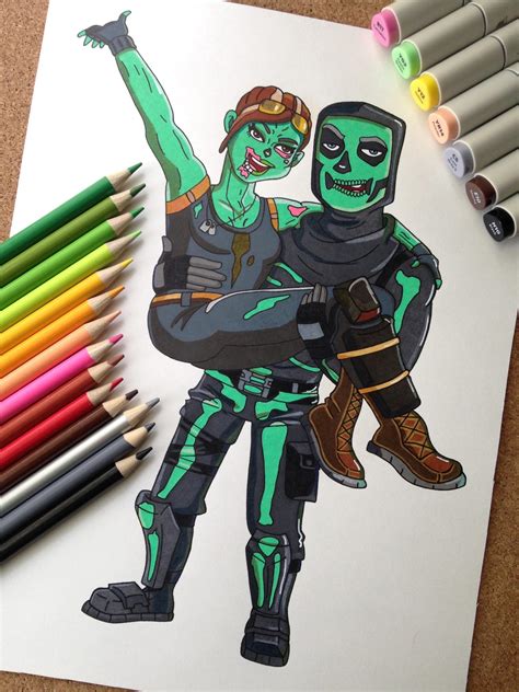 Ghoul And Skull Trooper Drawing Finished Rfortnitebr