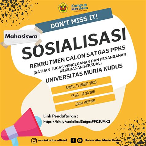 Universitas Muria Kudus Gelar Acara Sosialisasi Rekrutmen Satgas Ppks