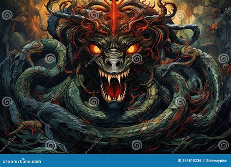 Serpentine Naga, Possessing Both Human and Snake-like Features, with