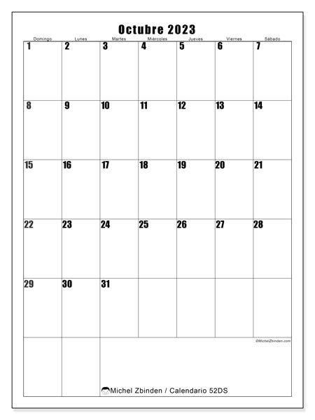 Calendario Octubre De 2023 Para Imprimir “621ds” Michel Zbinden Cr