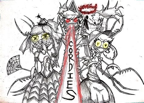 the three sp00ders artwork by chris on discord [cordie goth and mecha] r cliffside