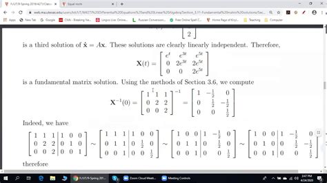 Differential Equations And Linear Algebra Fundamental Matrix
