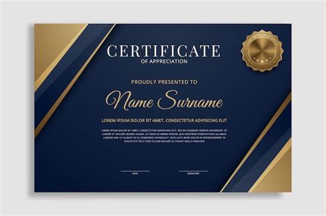 Free Vector Certificate Premium Template Awards Diploma Background
