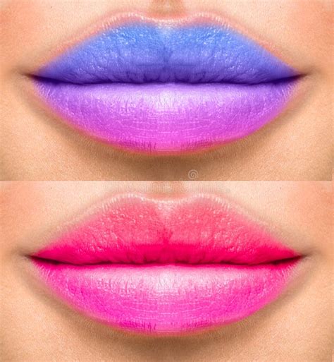 Female Lips With Different Color Of Lipsticks Stock Image Image Of Colors Collage 273013387