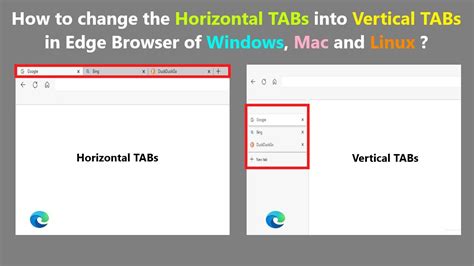 How To Change The Horizontal Tabs Into Vertical Tabs In Edge Browser Of Windows Mac And Linux