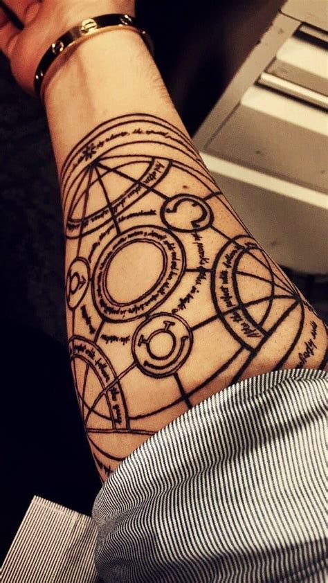 Incorporate an eight ball into a tattoo design that includes gambling symbols or other good or bad luck items. Animé Tattoos: Fullmetal Alchemist | Alchemy tattoo ...