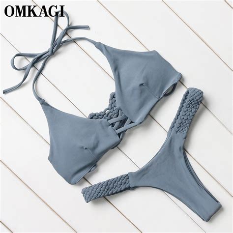 Omkagi Brazilian Bikini 2018 Swimsuit Swimwear Women Micro Bikinis Set