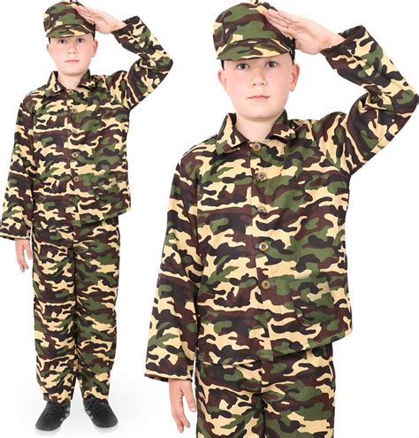 Buy Boys Army Fancy Dress Outfit Childs Combat Soldier Costume Childs