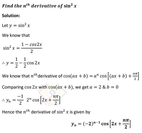 Find The Nth Derivative Of Sin2x Yawin