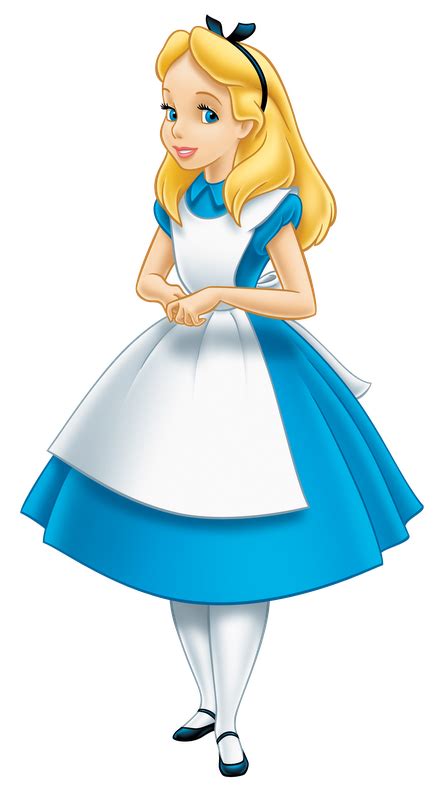 A Cartoon Character Dressed As Alice From The Disney Movie With Blonde Hair And Blue Dress