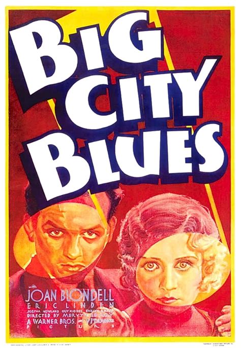 Big City Blues From Left Eric Linden Joan Blondell 1932 Movie Poster