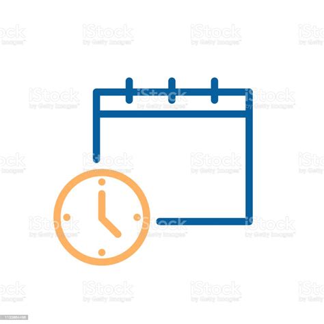 Clock And Calendar Simple Icon Vector Illustration For Business