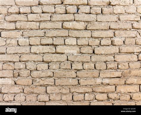 Detail Close Up Of An Area Of Mud Brick Wall Egypt Africa Stock Photo