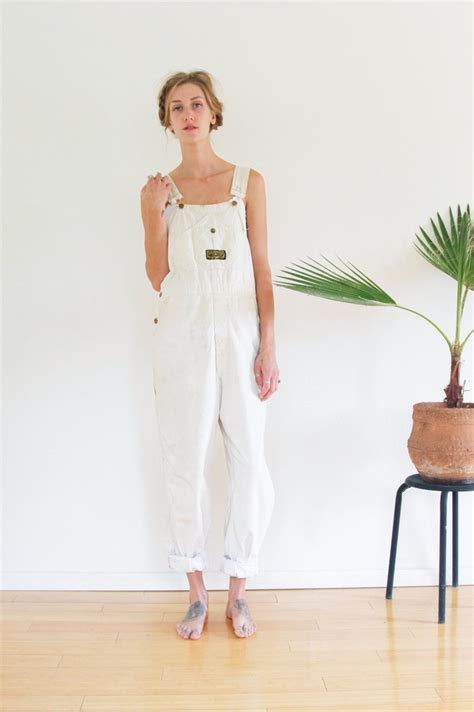 Overalls White Painters Overalls Sanforized Etsy Painters