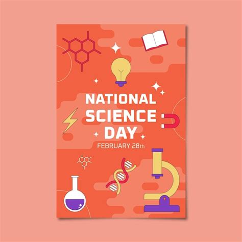 Premium Vector Flat National Science Day Vertical Poster Template