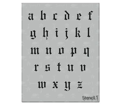 Stencil1 Old English Font 1 Letter Stencil 85 X 11 In 2020 Old