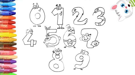 Cómo Dibujar Y Colorear Números 💯 Dibujos Para Niños Con Mimi 😺