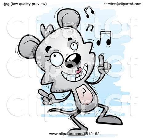 Clipart Of A Happy Dancing Female Mouse Royalty Free Vector