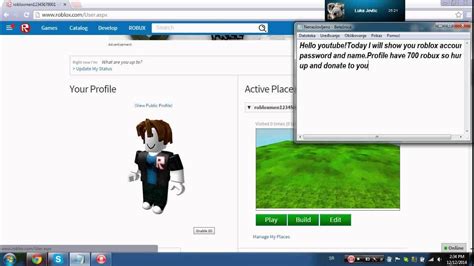 Roblox Account Password And Name Youtube