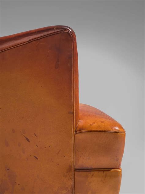 Frits Henningsen Cognac Wingback Easy Chair For Sale At 1stdibs Cognac Wingback Chair Frits