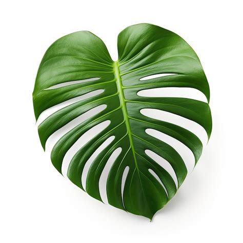 Premium Ai Image Monstera Leaf Isolated White Background