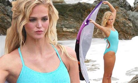 Erin Heatherton Sizzles In Turquoise Swimsuit On The Beach In Malibu
