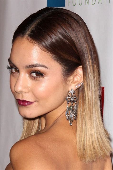 Vanessa Hudgens Straight Medium Brown Ombré Two Tone Hairstyle Steal Her Style
