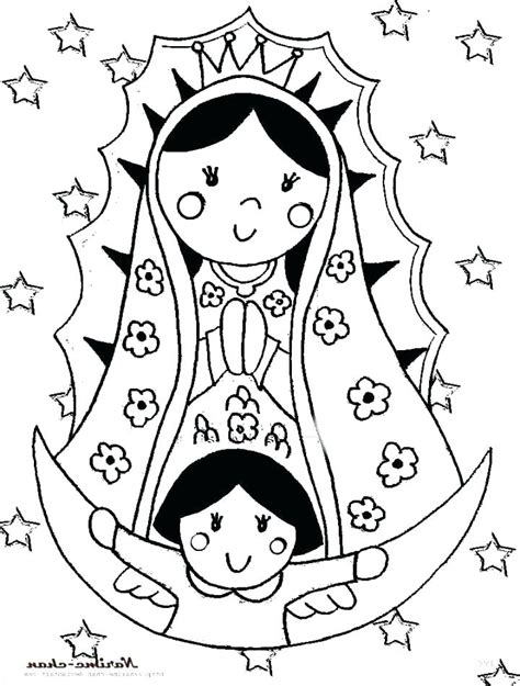 La Virgen De Guadalupe Coloring Pages Sketch Coloring Page