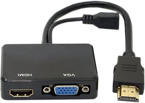 Cablecc Hdmi To Vga Hdmi Female Splitter With Audio Video Cable