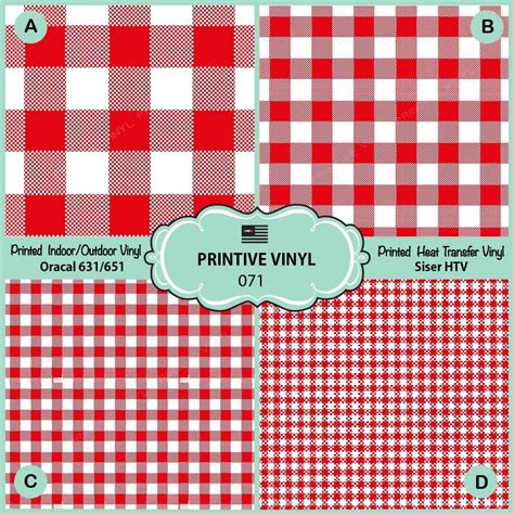 Red Checkered Plaid Table Cloth Pattern Printed Vinyl Indoor Outdoor